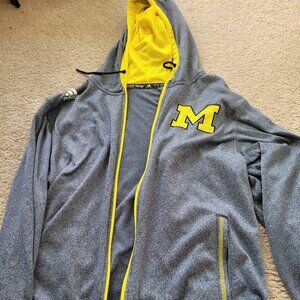 New Adidas Michigan Wolverines men's size XL full-zip hoodie polyester jacket